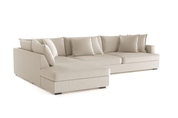 Rossita Lyx 4-sits Extra djup Soffa med Schäslong Vänster - Greige Manchester - Möbler - Soffa - Divansoffa & schäslongsoffa - 4 sits soffa med divan