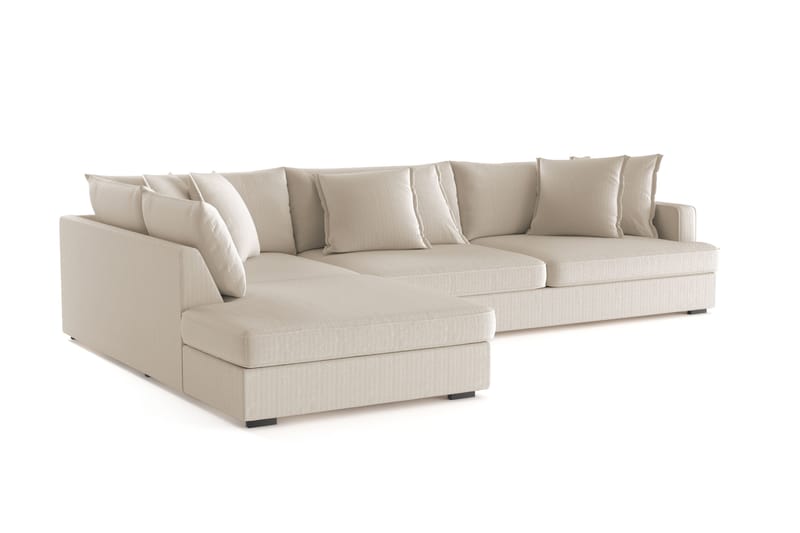 Rossita Lyx 4-sits Extra djup Soffa med Schäslong Vänster - Greige Manchester - Möbler - Soffa - Divansoffa & schäslongsoffa - 4 sits soffa med divan