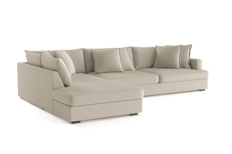 Rossita Lyx 4-sits Extra djup Soffa med Schäslong Vänster - Greige Manchester - Möbler - Soffa - Divansoffa & schäslongsoffa - 4 sits soffa med divan