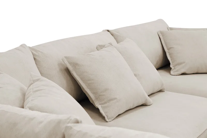 Rossita Lyx 4-sits Extra djup Soffa med Schäslong Vänster - Greige Manchester - Möbler - Soffa - Divansoffa & schäslongsoffa - 4 sits soffa med divan