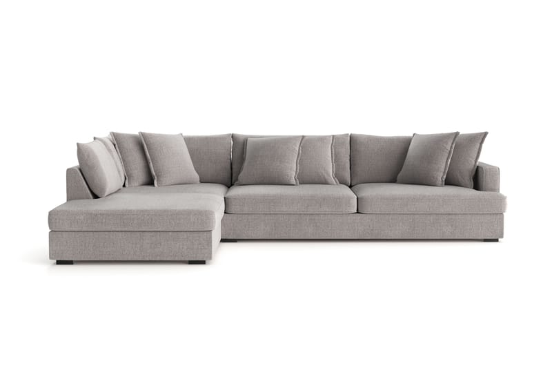 Rossita Lyx 4-sits Extra djup Soffa med Schäslong Vänster - Ljusgrå Chenille - Möbler - Soffa - Divansoffa & schäslongsoffa - 4 sits soffa med divan