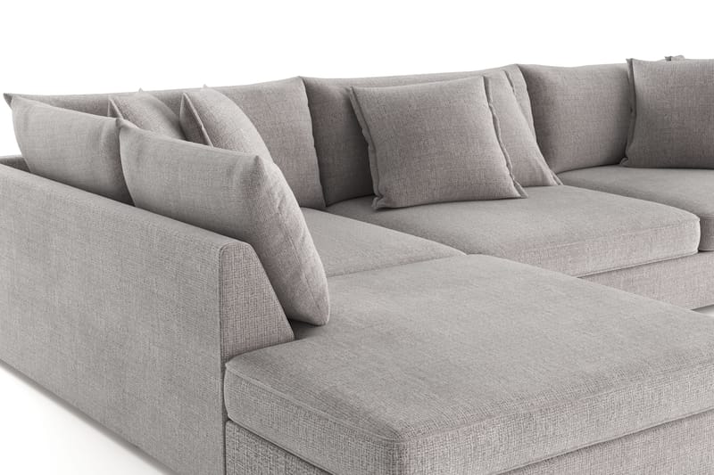 Rossita Lyx 4-sits Extra djup Soffa med Schäslong Vänster - Ljusgrå Chenille - Möbler - Soffa - Divansoffa & schäslongsoffa - 4 sits soffa med divan