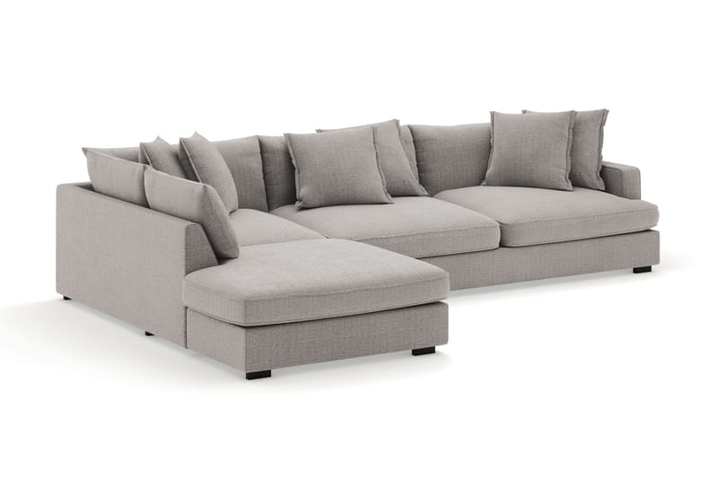 Rossita Lyx 4-sits Extra djup Soffa med Schäslong Vänster - Ljusgrå Chenille - Möbler - Soffa - Divansoffa & schäslongsoffa - 4 sits soffa med divan