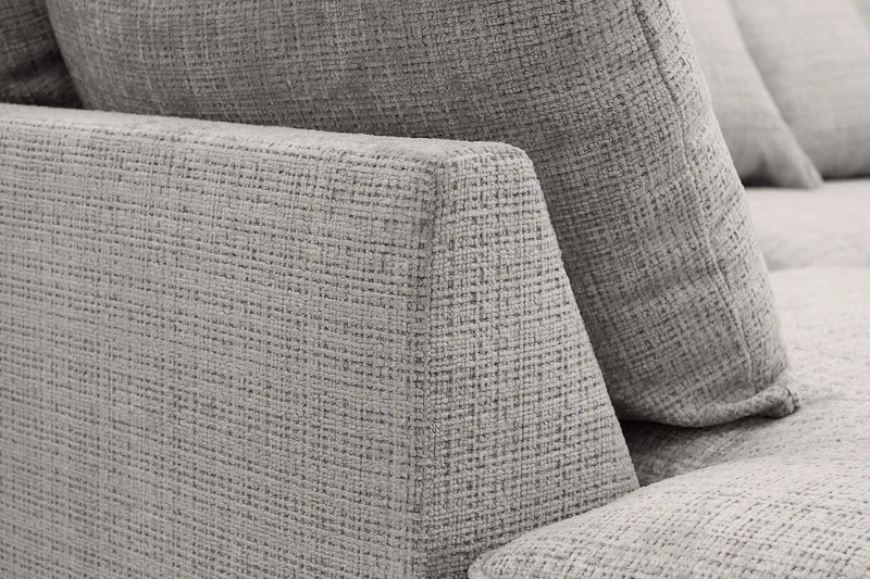 Rossita Lyx 4-sits Extra djup Soffa med Schäslong Vänster - Ljusgrå Chenille - Möbler - Soffa - Divansoffa & schäslongsoffa - 4 sits soffa med divan