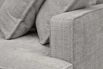 Rossita Lyx 4-sits Extra djup Soffa med Schäslong Vänster - Ljusgrå Chenille - Möbler - Soffa - Divansoffa & schäslongsoffa - 4 sits soffa med divan