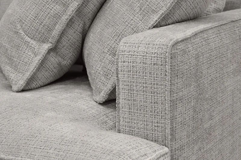 Rossita Lyx 4-sits Extra djup Soffa med Schäslong Vänster - Ljusgrå Chenille - Möbler - Soffa - Divansoffa & schäslongsoffa - 4 sits soffa med divan