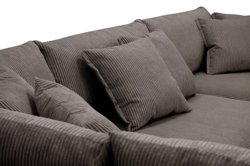 Rossita Lyx 4-sits Extra djup Soffa med Schäslong Vänster - Mörkgrå Manchester - Möbler - Soffa - Divansoffa & schäslongsoffa - 4 sits soffa med divan