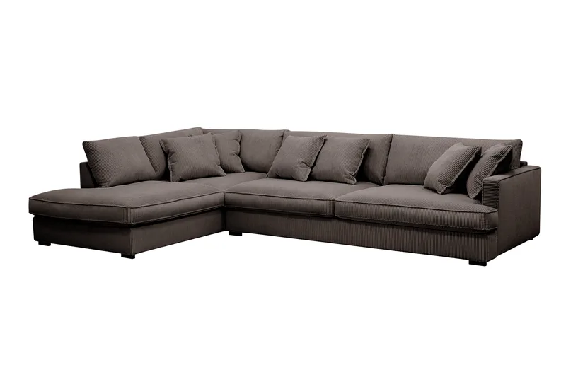 Rossita Lyx 4-sits Extra djup Soffa med Schäslong Vänster - Mörkgrå Manchester - Möbler - Soffa - Divansoffa & schäslongsoffa - 4 sits soffa med divan