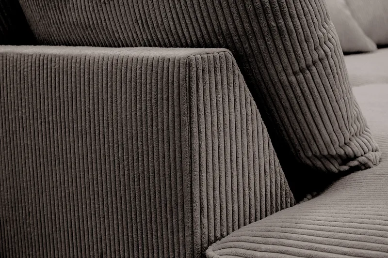 Rossita Lyx 4-sits Extra djup Soffa med Schäslong Vänster - Mörkgrå Manchester - Möbler - Soffa - Divansoffa & schäslongsoffa - 4 sits soffa med divan