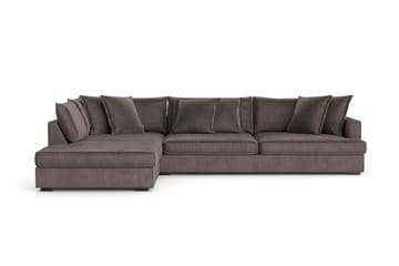 Rossita Lyx 4-sits Extra djup Soffa med Schäslong Vänster - Mörkgrå Manchester - Möbler - Soffa - Divansoffa & schäslongsoffa - 4 sits soffa med divan