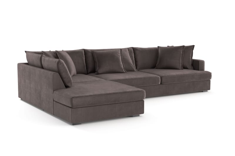Rossita Lyx 4-sits Extra djup Soffa med Schäslong Vänster - Mörkgrå Manchester - Möbler - Soffa - Divansoffa & schäslongsoffa - 4 sits soffa med divan