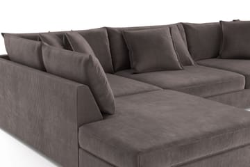 Rossita Lyx 4-sits Extra djup Soffa med Schäslong Vänster - Mörkgrå Manchester - Möbler - Soffa - Divansoffa & schäslongsoffa - 4 sits soffa med divan