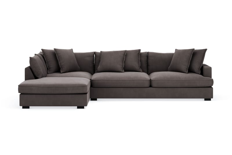 Rossita Lyx 4-sits Extra djup Soffa med Schäslong Vänster - Mörkgrå Manchester - Möbler - Soffa - Divansoffa & schäslongsoffa - 4 sits soffa med divan