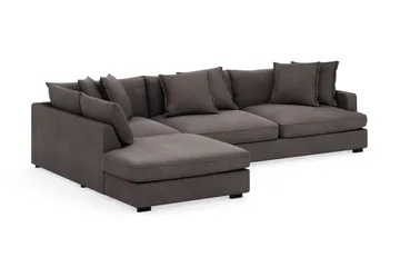 Rossita Lyx 4-sits Extra djup Soffa med Schäslong Vänster - Mörkgrå Manchester - Möbler - Soffa - Divansoffa & schäslongsoffa - 4 sits soffa med divan