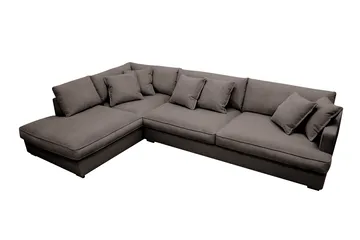 Rossita Lyx 4-sits Extra djup Soffa med Schäslong Vänster - Mörkgrå Manchester - Möbler - Soffa - Divansoffa & schäslongsoffa - 4 sits soffa med divan