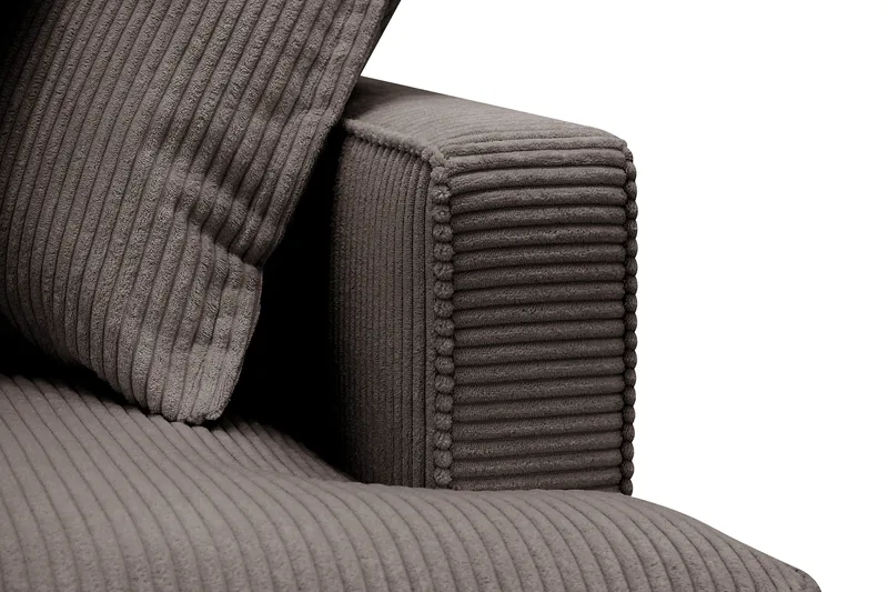 Rossita Lyx 4-sits Extra djup Soffa med Schäslong Vänster - Mörkgrå Manchester - Möbler - Soffa - Divansoffa & schäslongsoffa - 4 sits soffa med divan