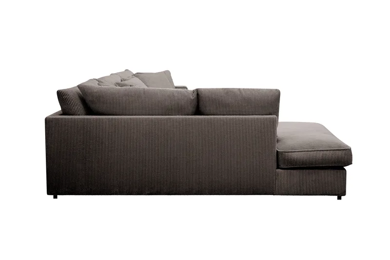 Rossita Lyx 4-sits Extra djup Soffa med Schäslong Vänster - Mörkgrå Manchester - Möbler - Soffa - Divansoffa & schäslongsoffa - 4 sits soffa med divan