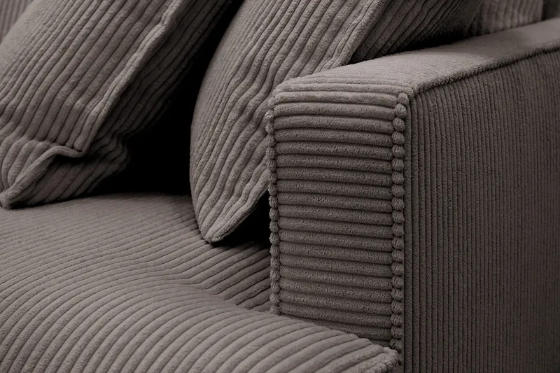 Rossita Lyx 4-sits Extra djup Soffa med Schäslong Vänster - Mörkgrå Manchester - Möbler - Soffa - Divansoffa & schäslongsoffa - 4 sits soffa med divan