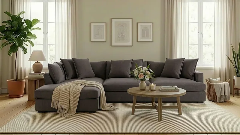 Rossita Lyx 4-sits Extra djup Soffa med Schäslong Vänster - Mörkgrå Manchester - Möbler - Soffa - Divansoffa & schäslongsoffa - 4 sits soffa med divan