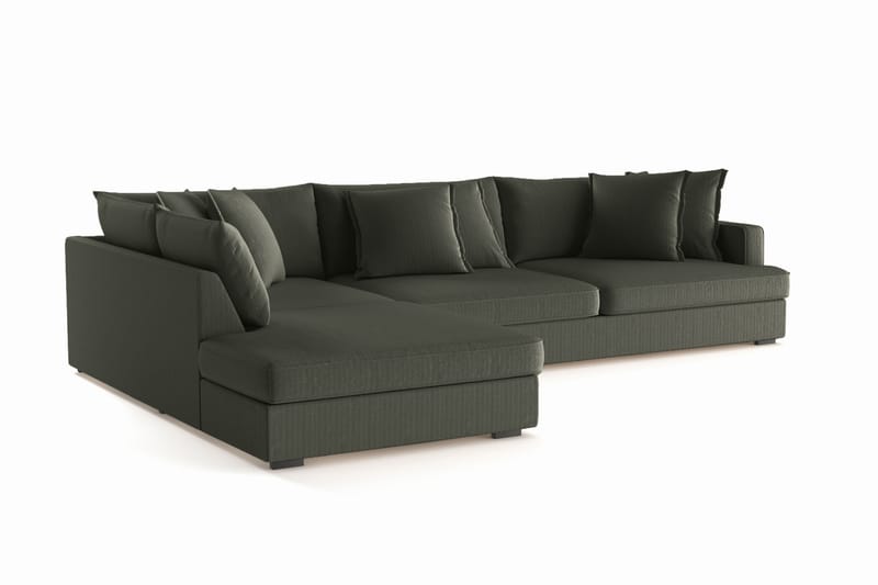 Rossita Lyx 4-sits Extra djup Soffa med Schäslong Vänster - Mörkgrön Manchester - Möbler - Soffa - Divansoffa & schäslongsoffa - 4 sits soffa med divan