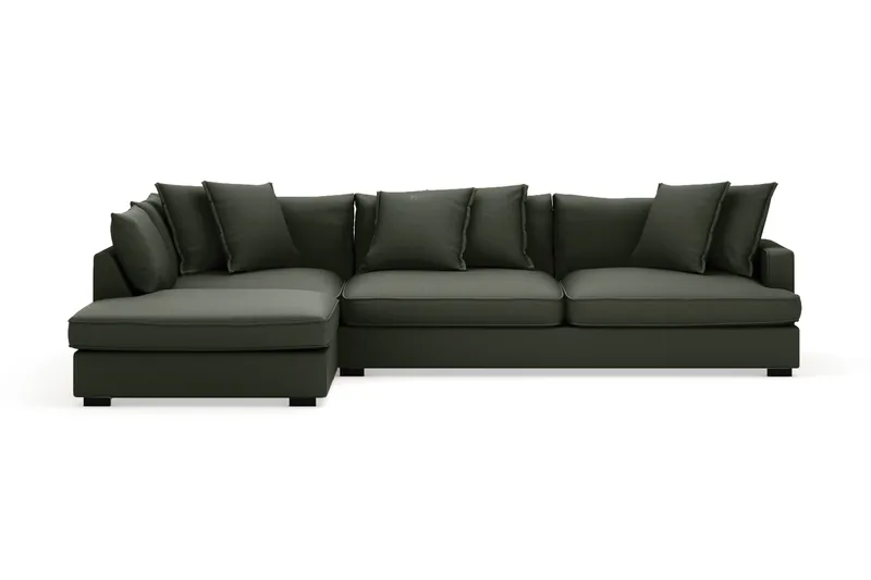 Rossita Lyx 4-sits Extra djup Soffa med Schäslong Vänster - Mörkgrön Manchester - Möbler - Soffa - Divansoffa & schäslongsoffa - 4 sits soffa med divan