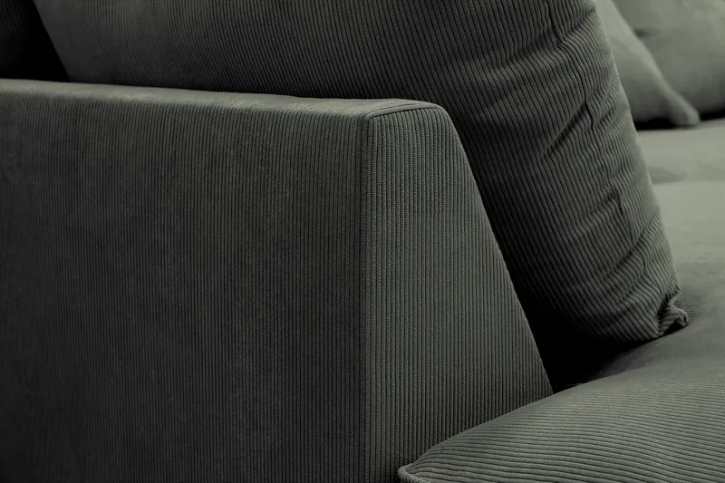 Rossita Lyx 4-sits Extra djup Soffa med Schäslong Vänster - Mörkgrön Manchester - Möbler - Soffa - Divansoffa & schäslongsoffa - 4 sits soffa med divan