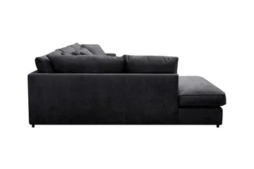 Rossita Lyx 4-sits Extra djup Soffa med Schäslong Vänster - Svart Chenille - Möbler - Soffa - Divansoffa & schäslongsoffa - 4 sits soffa med divan