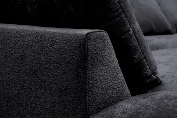 Rossita Lyx 4-sits Extra djup Soffa med Schäslong Vänster - Svart Chenille - Möbler - Soffa - Divansoffa & schäslongsoffa - 4 sits soffa med divan