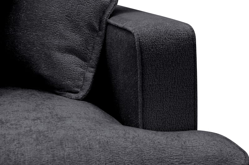 Rossita Lyx 4-sits Extra djup Soffa med Schäslong Vänster - Svart Chenille - Möbler - Soffa - Divansoffa & schäslongsoffa - 4 sits soffa med divan
