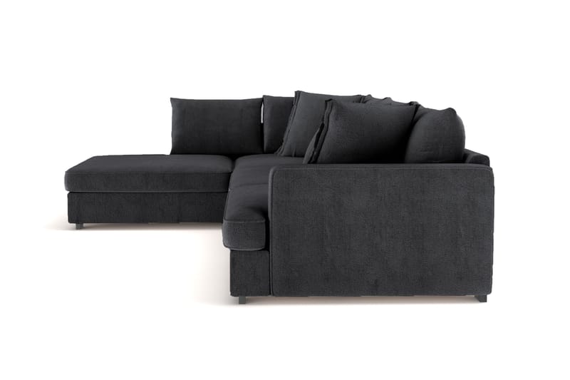 Rossita Lyx 4-sits Extra djup Soffa med Schäslong Vänster - Svart Chenille - Möbler - Soffa - Divansoffa & schäslongsoffa - 4 sits soffa med divan