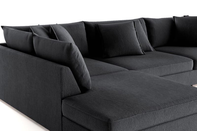 Rossita Lyx 4-sits Extra djup Soffa med Schäslong Vänster - Svart Chenille - Möbler - Soffa - Divansoffa & schäslongsoffa - 4 sits soffa med divan