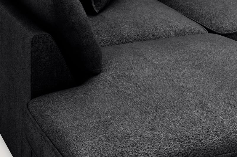 Rossita Lyx 4-sits Extra djup Soffa med Schäslong Vänster - Svart Chenille - Möbler - Soffa - Divansoffa & schäslongsoffa - 4 sits soffa med divan