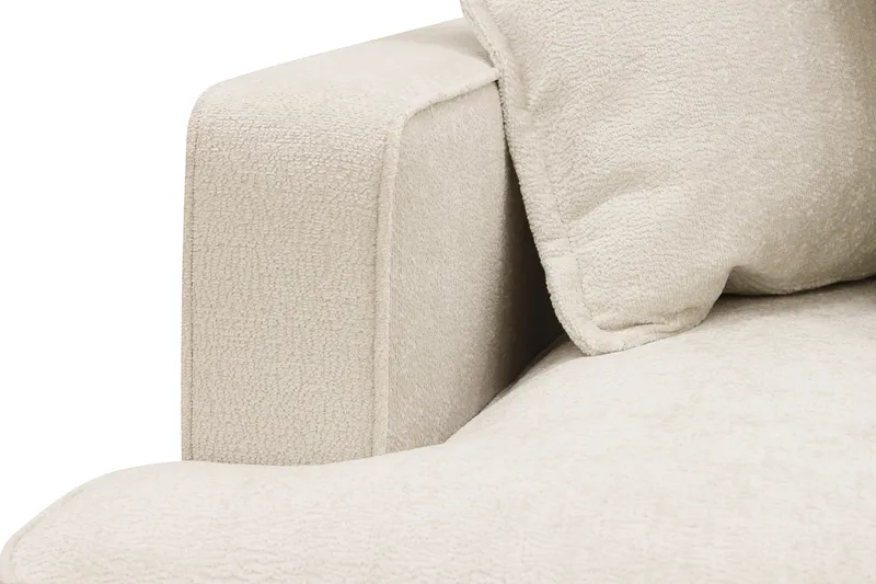 Rossita Lyx 4-sits Högervänd L-formad Extra Djup Schäslongsoffa i Chenille - Beige Chenille - Möbler - Soffa - Divansoffa & schäslongsoffa - 4 sits soffa med divan