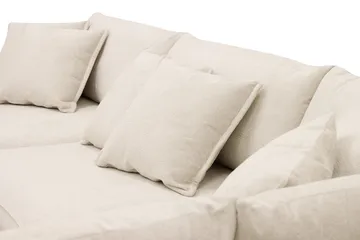 Rossita Lyx 4-sits Högervänd L-formad Extra Djup Schäslongsoffa i Chenille - Beige Chenille - Möbler - Soffa - Divansoffa & schäslongsoffa - 4 sits soffa med divan