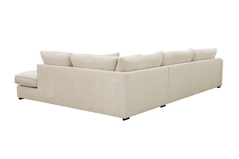 Rossita Lyx 4-sits Högervänd L-formad Extra Djup Schäslongsoffa i Chenille - Beige Chenille - Möbler - Soffa - Divansoffa & schäslongsoffa - 4 sits soffa med divan