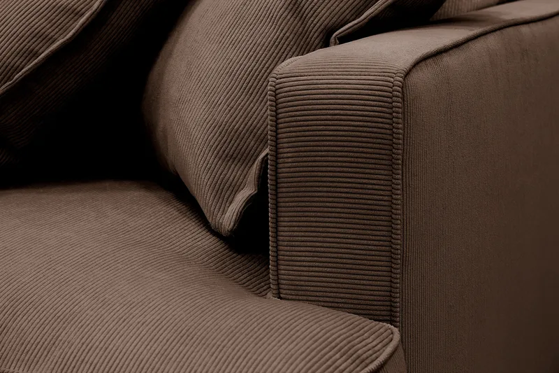 Rossita Lyx 4-sits Högervänd L-formad Extra Djup Schäslongsoffa i Manchester - Brun Manchester - Möbler - Soffa - Divansoffa & schäslongsoffa - 4 sits soffa med divan