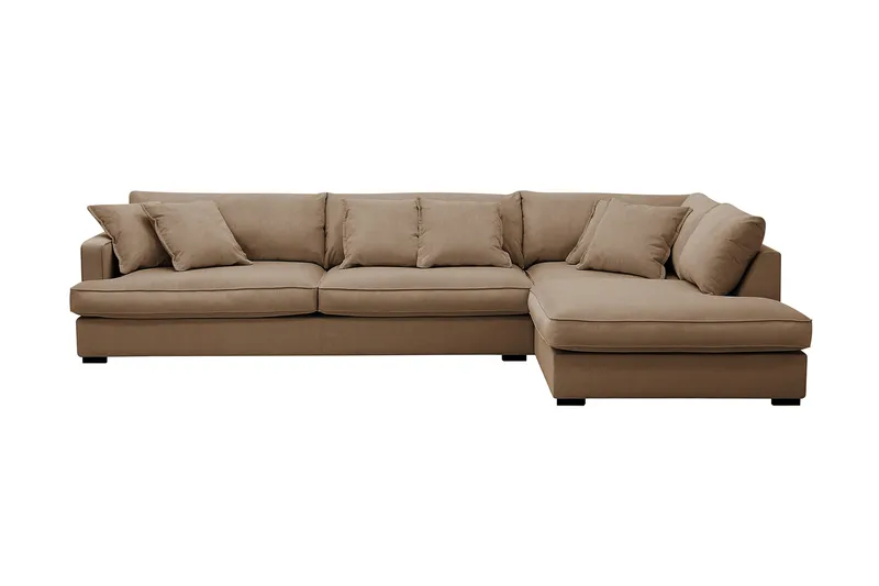 Rossita Lyx 4-sits Högervänd L-formad Extra Djup Schäslongsoffa i Manchester - Brun Manchester - Möbler - Soffa - Divansoffa & schäslongsoffa - 4 sits soffa med divan