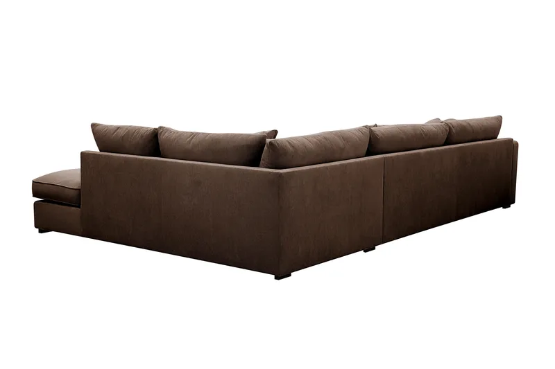 Rossita Lyx 4-sits Högervänd L-formad Extra Djup Schäslongsoffa i Manchester - Brun Manchester - Möbler - Soffa - Divansoffa & schäslongsoffa - 4 sits soffa med divan