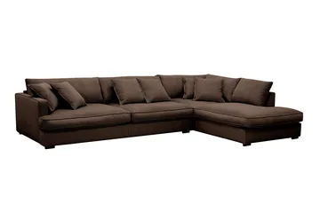 Rossita Lyx 4-sits Högervänd L-formad Extra Djup Schäslongsoffa i Manchester - Brun Manchester - Möbler - Soffa - Divansoffa & schäslongsoffa - 4 sits soffa med divan