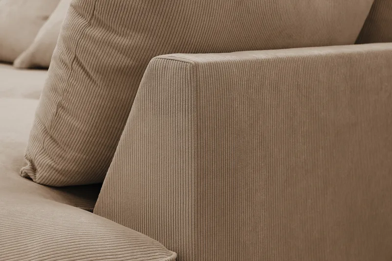 Rossita Lyx 4-sits Högervänd L-formad Extra Djup Schäslongsoffa i Manchester - Brun Manchester - Möbler - Soffa - Divansoffa & schäslongsoffa - 4 sits soffa med divan