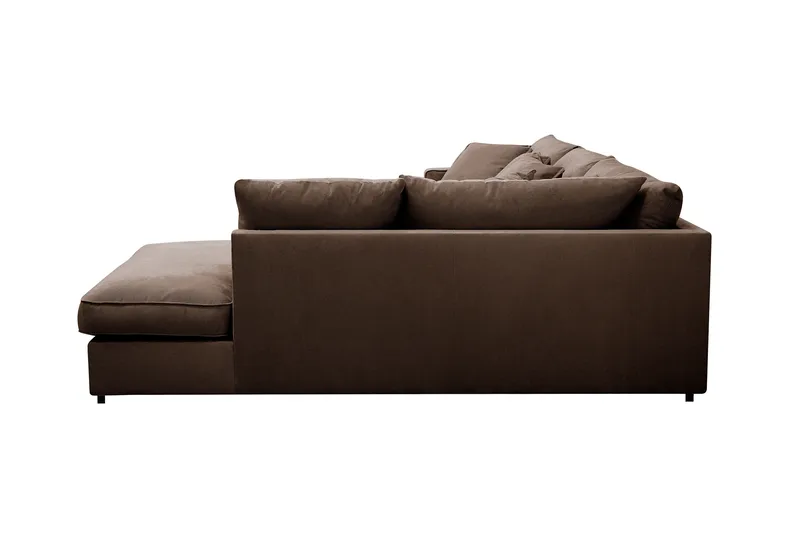 Rossita Lyx 4-sits Högervänd L-formad Extra Djup Schäslongsoffa i Manchester - Brun Manchester - Möbler - Soffa - Divansoffa & schäslongsoffa - 4 sits soffa med divan