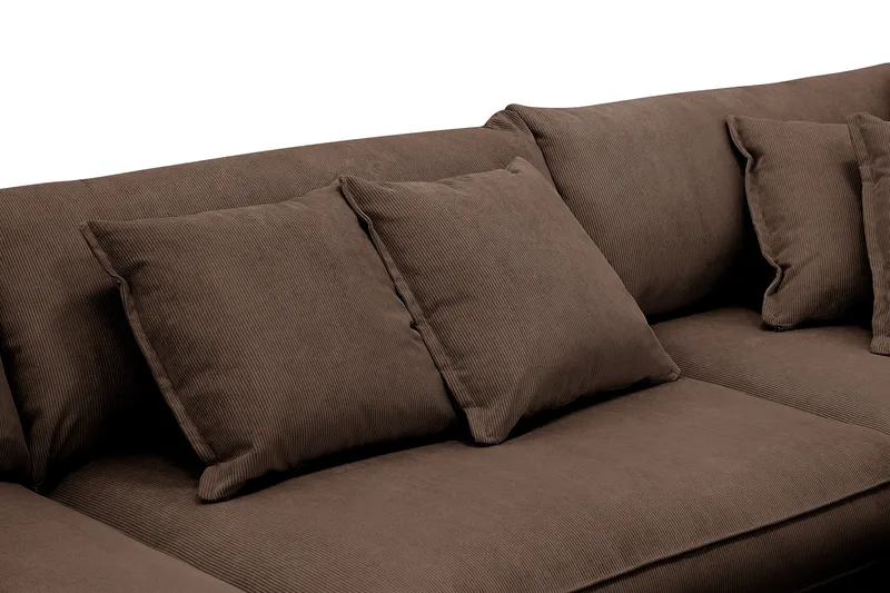 Rossita Lyx 4-sits Högervänd L-formad Extra Djup Schäslongsoffa i Manchester - Brun Manchester - Möbler - Soffa - Divansoffa & schäslongsoffa - 4 sits soffa med divan