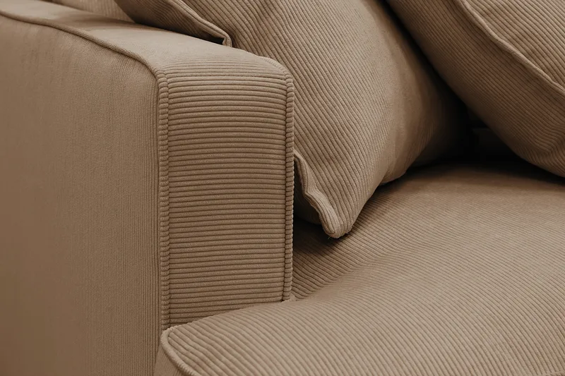 Rossita Lyx 4-sits Högervänd L-formad Extra Djup Schäslongsoffa i Manchester - Brun Manchester - Möbler - Soffa - Divansoffa & schäslongsoffa - 4 sits soffa med divan