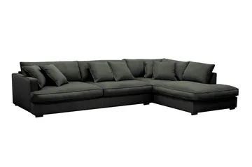 Rossita Lyx 4-sits Högervänd L-formad Extra Djup Schäslongsoffa i Manchester - Mörkgrön Manchester - Möbler - Soffa - Divansoffa & schäslongsoffa - 4 sits soffa med divan