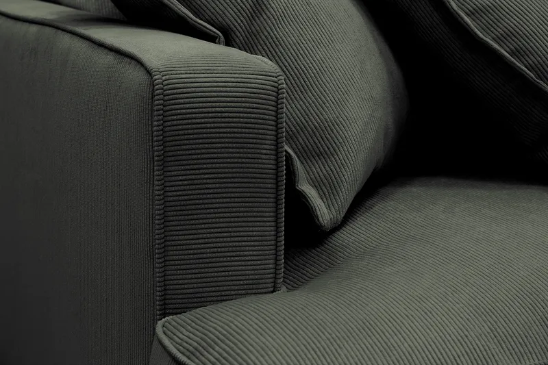 Rossita Lyx 4-sits Högervänd L-formad Extra Djup Schäslongsoffa i Manchester - Mörkgrön Manchester - Möbler - Soffa - Divansoffa & schäslongsoffa - 4 sits soffa med divan