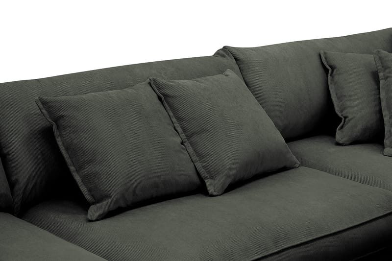Rossita Lyx 4-sits Högervänd L-formad Extra Djup Schäslongsoffa i Manchester - Mörkgrön Manchester - Möbler - Soffa - Divansoffa & schäslongsoffa - 4 sits soffa med divan