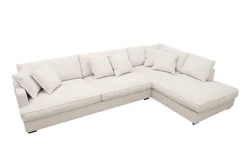 Rossita Lyx 4-sits Högervänd L-formad Extra Djup Schäslongsoffa i Manchester - Offwhite - Möbler - Soffa - Divansoffa & schäslongsoffa - 4 sits soffa med divan