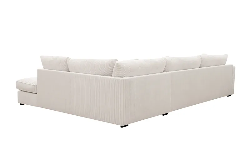 Rossita Lyx 4-sits Högervänd L-formad Extra Djup Schäslongsoffa i Manchester - Offwhite - Möbler - Soffa - Divansoffa & schäslongsoffa - 4 sits soffa med divan