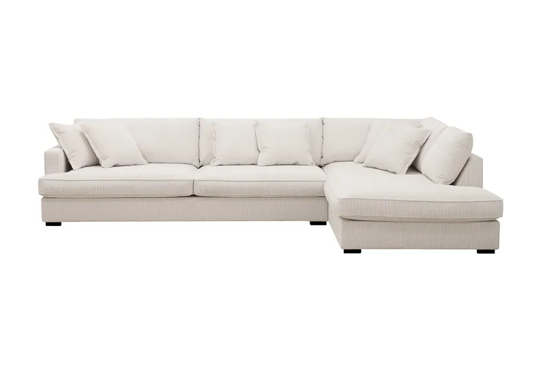 Rossita Lyx 4-sits Högervänd L-formad Extra Djup Schäslongsoffa i Manchester - Offwhite - Möbler - Soffa - Divansoffa & schäslongsoffa - 4 sits soffa med divan