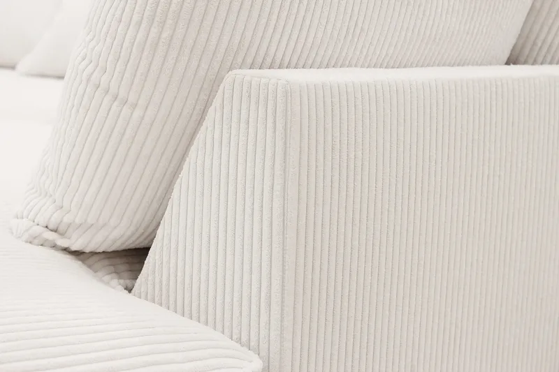 Rossita Lyx 4-sits Högervänd L-formad Extra Djup Schäslongsoffa i Manchester - Offwhite - Möbler - Soffa - Divansoffa & schäslongsoffa - 4 sits soffa med divan